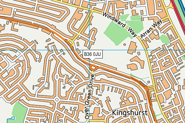 B36 0JU map - OS VectorMap District (Ordnance Survey)