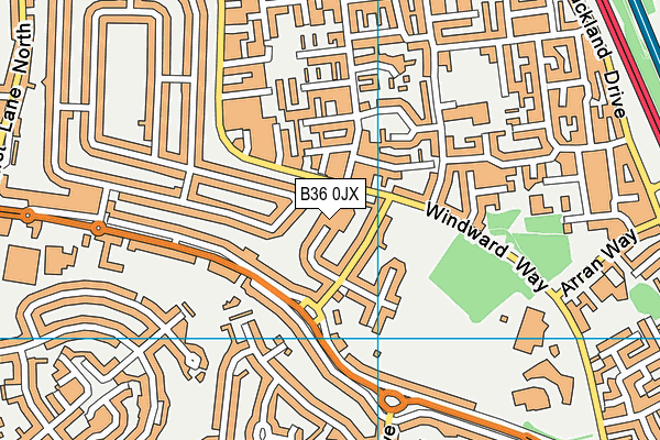 B36 0JX map - OS VectorMap District (Ordnance Survey)