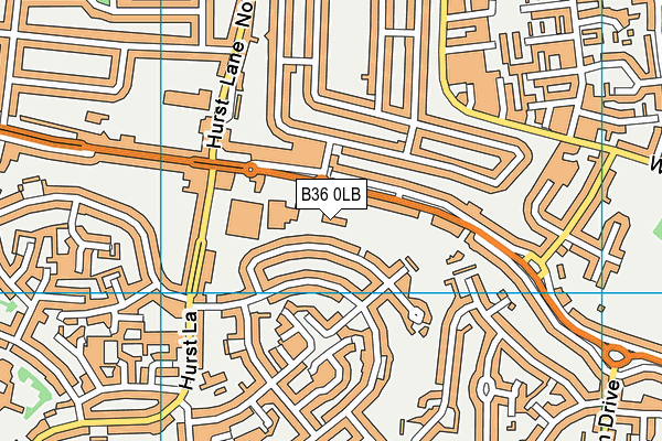 B36 0LB map - OS VectorMap District (Ordnance Survey)