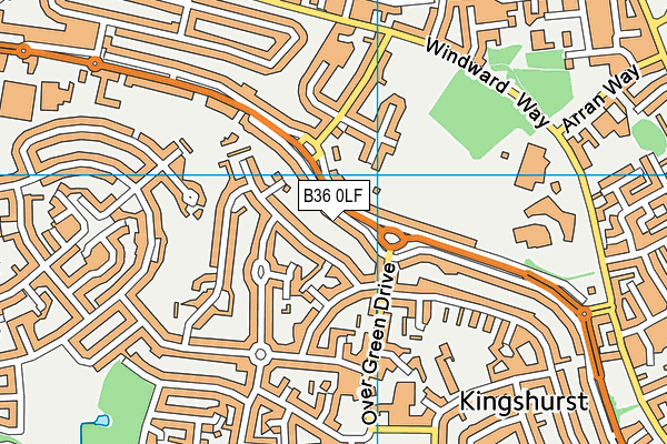 B36 0LF map - OS VectorMap District (Ordnance Survey)