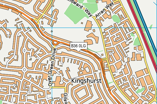 B36 0LG map - OS VectorMap District (Ordnance Survey)