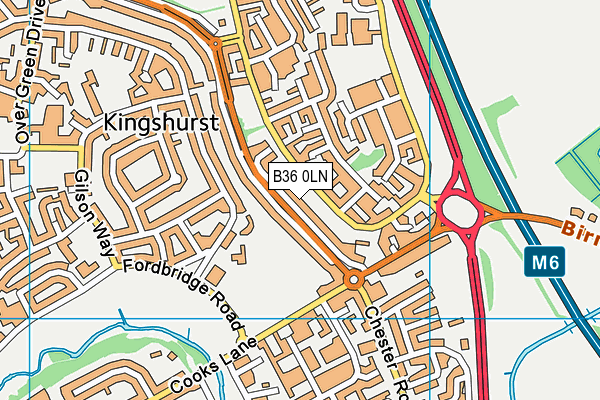 B36 0LN map - OS VectorMap District (Ordnance Survey)