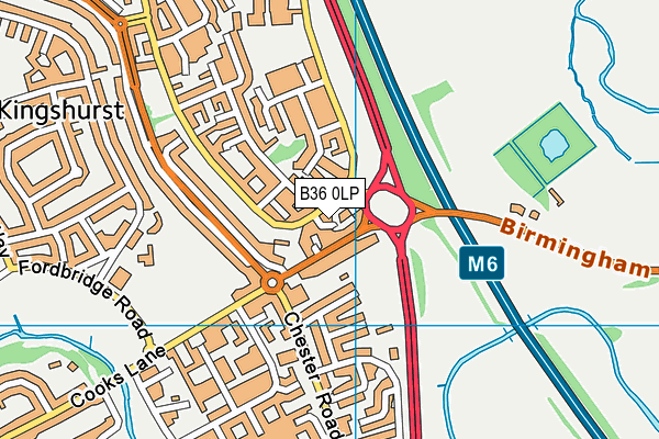 B36 0LP map - OS VectorMap District (Ordnance Survey)