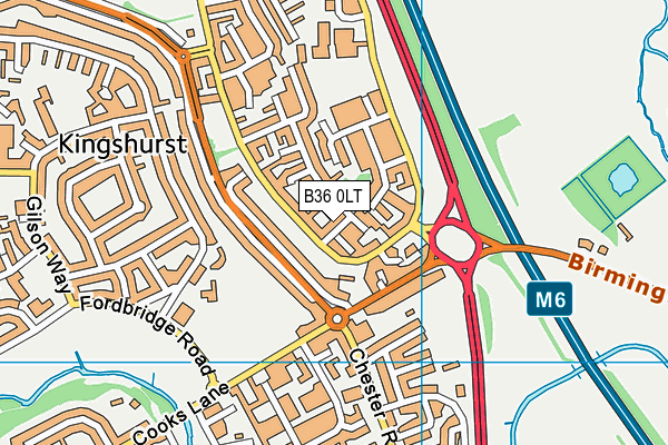 B36 0LT map - OS VectorMap District (Ordnance Survey)