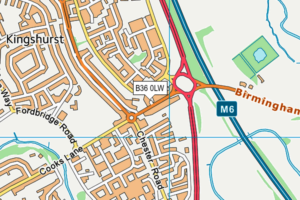 B36 0LW map - OS VectorMap District (Ordnance Survey)