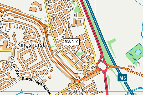 B36 0LX map - OS VectorMap District (Ordnance Survey)