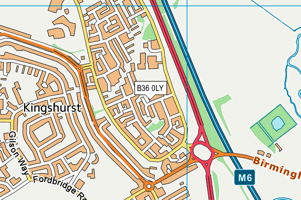 B36 0LY map - OS VectorMap District (Ordnance Survey)