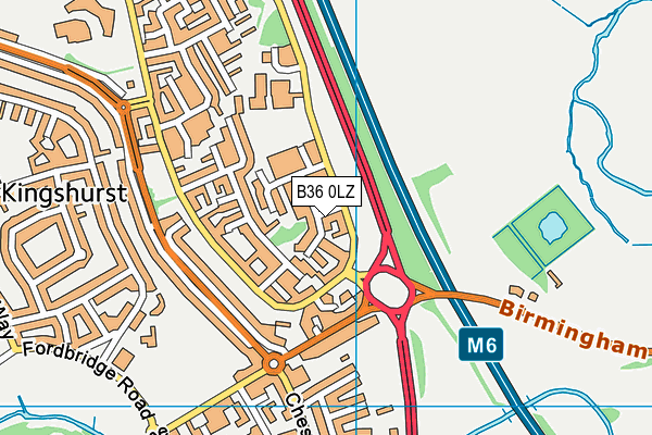 B36 0LZ map - OS VectorMap District (Ordnance Survey)