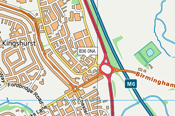 B36 0NA map - OS VectorMap District (Ordnance Survey)