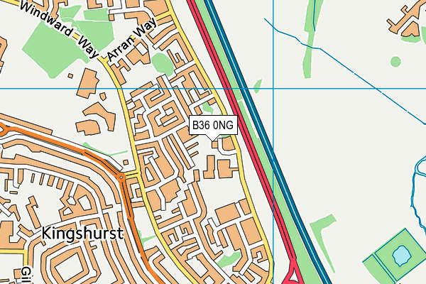 B36 0NG map - OS VectorMap District (Ordnance Survey)