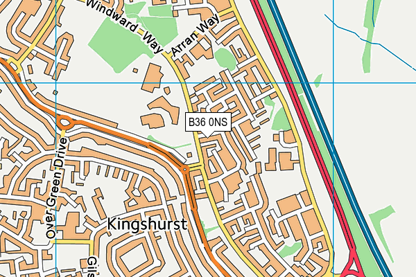 B36 0NS map - OS VectorMap District (Ordnance Survey)