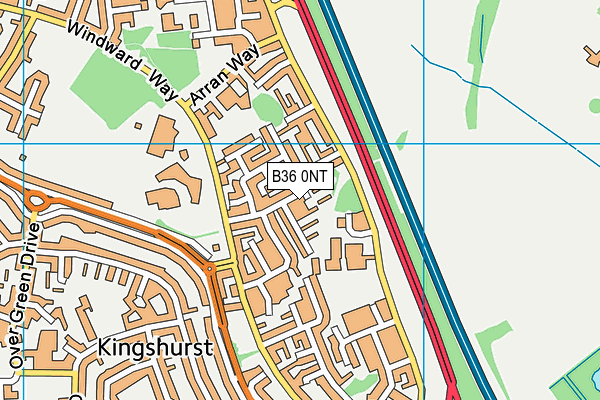 B36 0NT map - OS VectorMap District (Ordnance Survey)