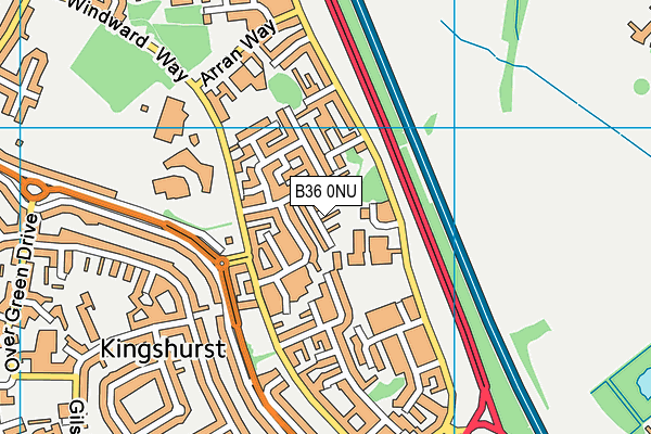 B36 0NU map - OS VectorMap District (Ordnance Survey)