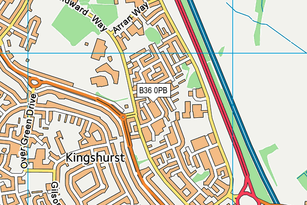 B36 0PB map - OS VectorMap District (Ordnance Survey)