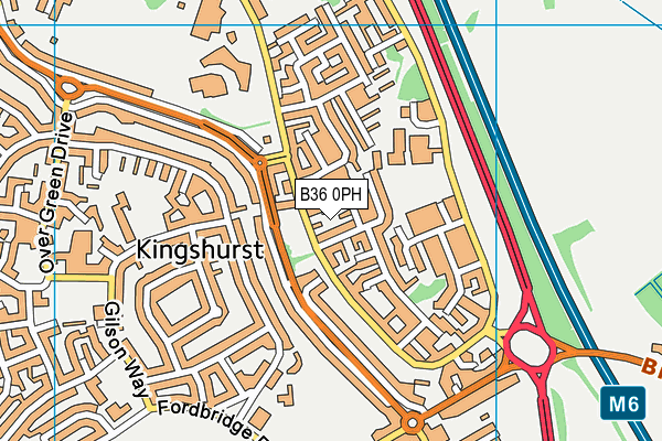 B36 0PH map - OS VectorMap District (Ordnance Survey)