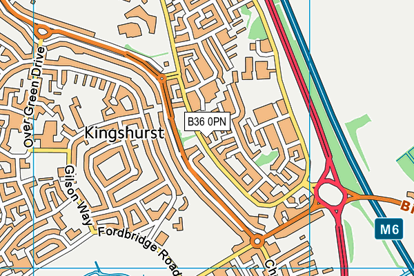 B36 0PN map - OS VectorMap District (Ordnance Survey)