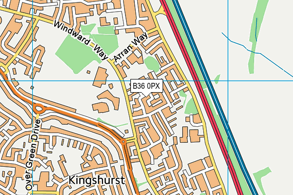 B36 0PX map - OS VectorMap District (Ordnance Survey)