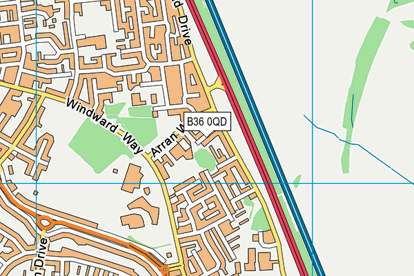 B36 0QD map - OS VectorMap District (Ordnance Survey)