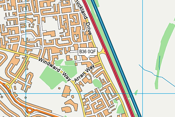B36 0QF map - OS VectorMap District (Ordnance Survey)