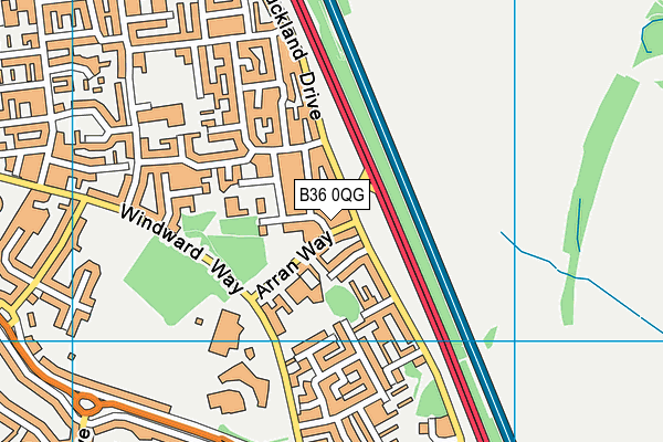 B36 0QG map - OS VectorMap District (Ordnance Survey)