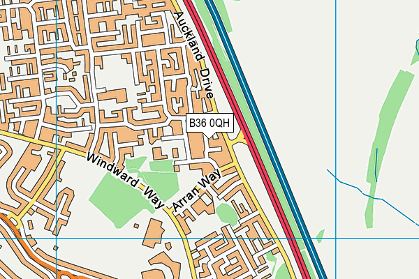B36 0QH map - OS VectorMap District (Ordnance Survey)