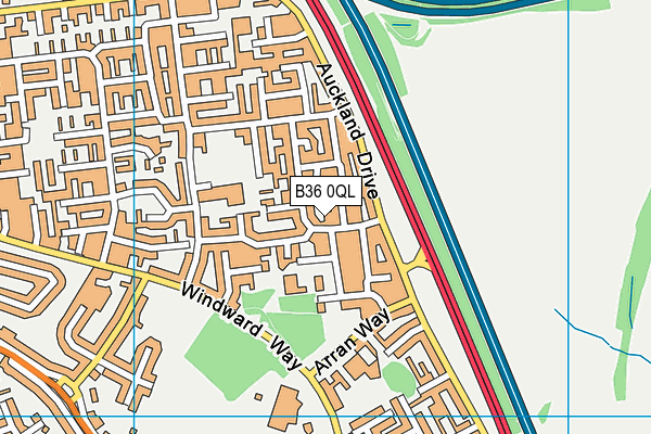 B36 0QL map - OS VectorMap District (Ordnance Survey)