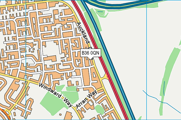 B36 0QN map - OS VectorMap District (Ordnance Survey)