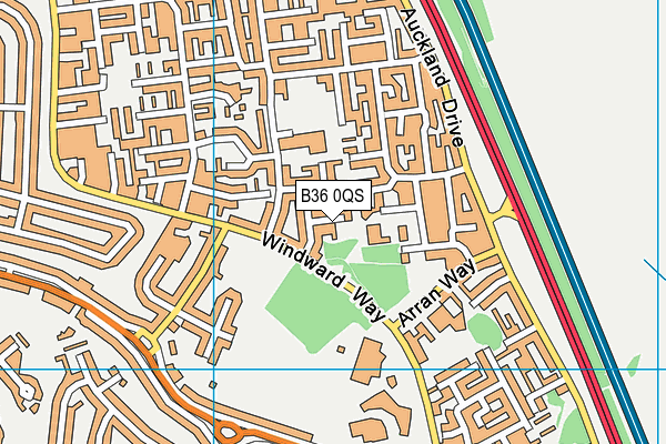 B36 0QS map - OS VectorMap District (Ordnance Survey)