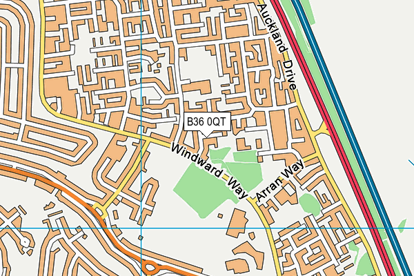 B36 0QT map - OS VectorMap District (Ordnance Survey)