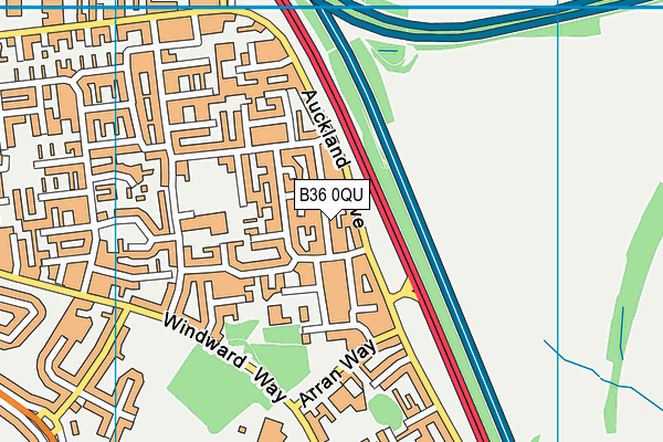 B36 0QU map - OS VectorMap District (Ordnance Survey)