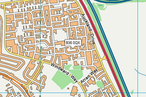 B36 0QX map - OS VectorMap District (Ordnance Survey)