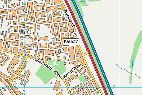B36 0QY map - OS VectorMap District (Ordnance Survey)