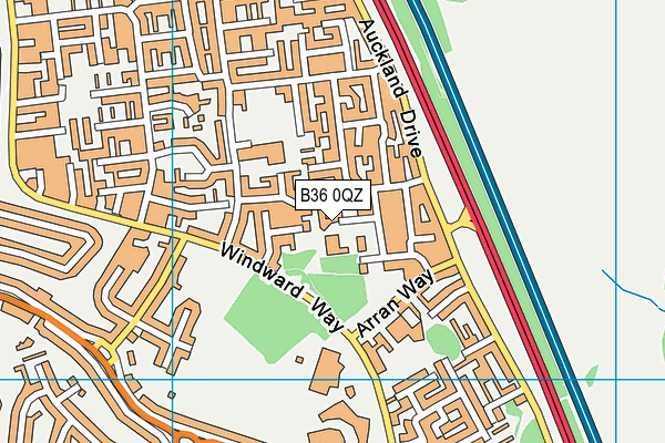 B36 0QZ map - OS VectorMap District (Ordnance Survey)