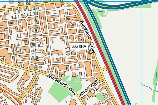 B36 0RA map - OS VectorMap District (Ordnance Survey)