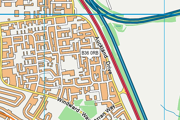 B36 0RB map - OS VectorMap District (Ordnance Survey)