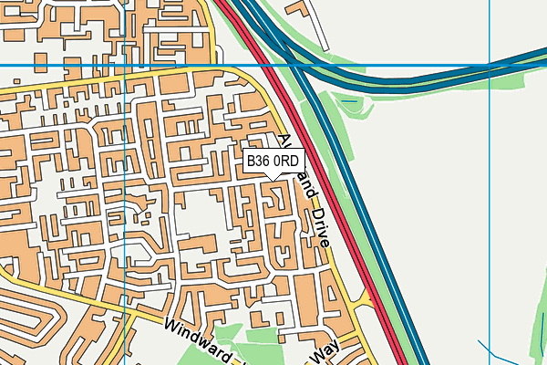 B36 0RD map - OS VectorMap District (Ordnance Survey)