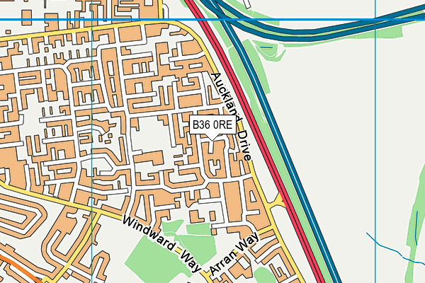 B36 0RE map - OS VectorMap District (Ordnance Survey)