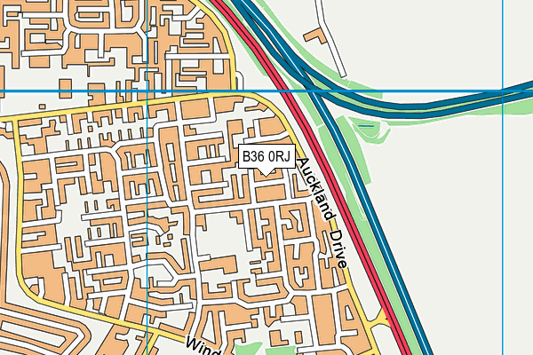 B36 0RJ map - OS VectorMap District (Ordnance Survey)