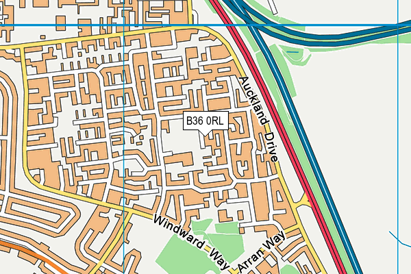 B36 0RL map - OS VectorMap District (Ordnance Survey)