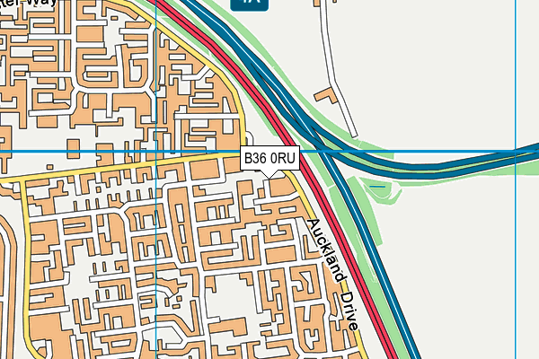 B36 0RU map - OS VectorMap District (Ordnance Survey)