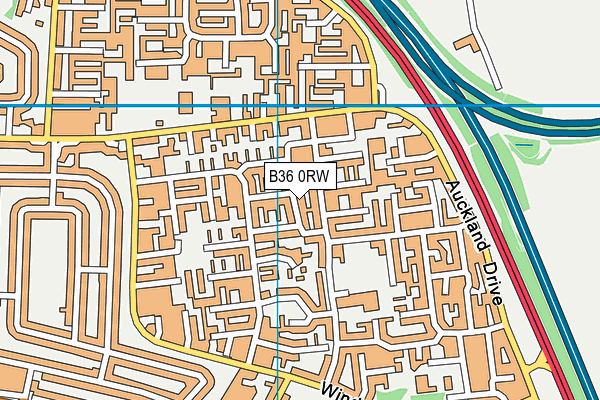 B36 0RW map - OS VectorMap District (Ordnance Survey)