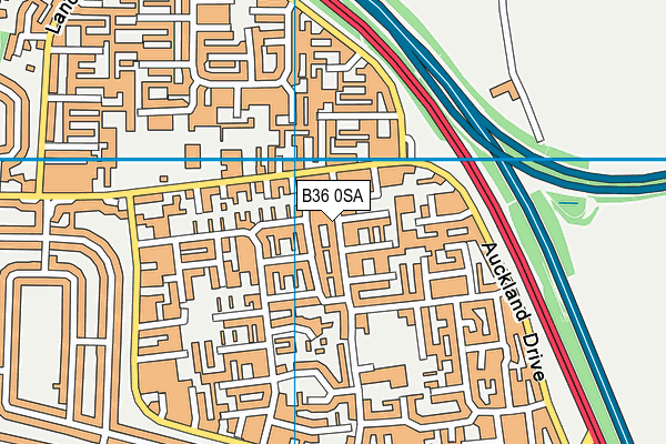 B36 0SA map - OS VectorMap District (Ordnance Survey)