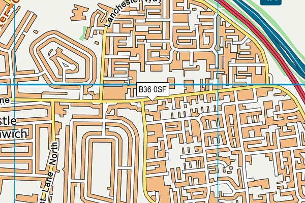 B36 0SF map - OS VectorMap District (Ordnance Survey)