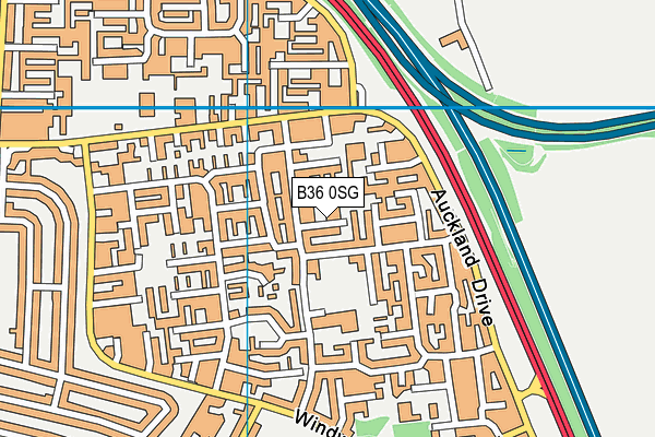 B36 0SG map - OS VectorMap District (Ordnance Survey)