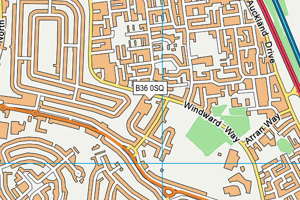 B36 0SQ map - OS VectorMap District (Ordnance Survey)
