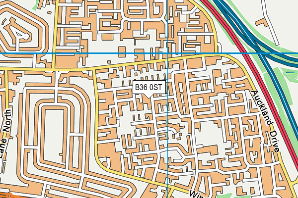 B36 0ST map - OS VectorMap District (Ordnance Survey)