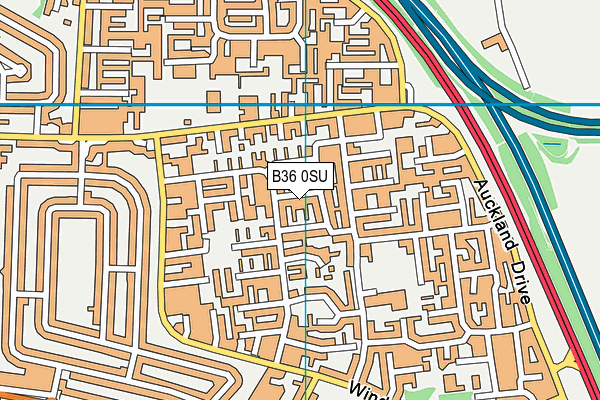 B36 0SU map - OS VectorMap District (Ordnance Survey)
