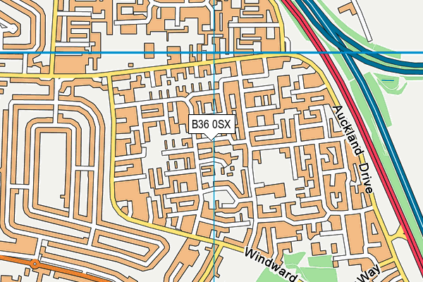 B36 0SX map - OS VectorMap District (Ordnance Survey)