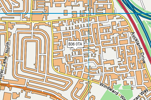 B36 0TA map - OS VectorMap District (Ordnance Survey)