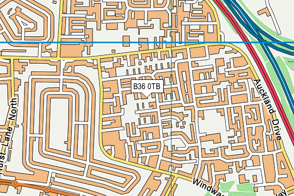 B36 0TB map - OS VectorMap District (Ordnance Survey)